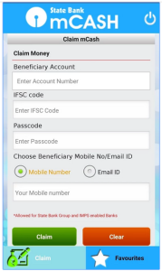 SBI mCash App - Claim